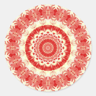 Pegatina Redonda Fresas y crema Kaleidoscope