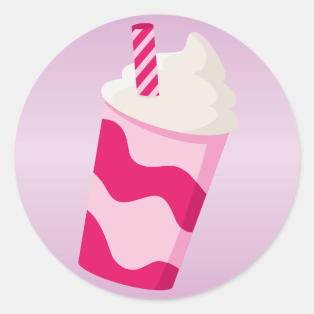 Pegatina Redonda Fresberry Milkshake (Anverso)