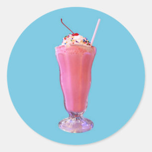 Pegatina Redonda Fresberry Milkshake