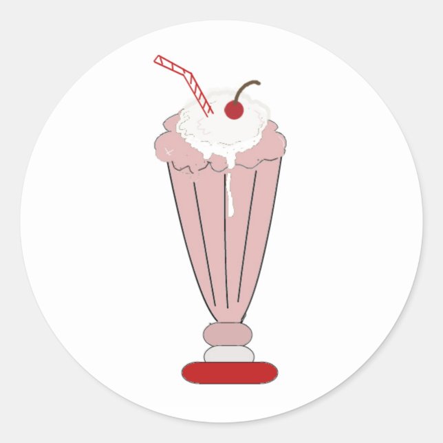 Pegatina Redonda Fresberry Milkshake (Anverso)