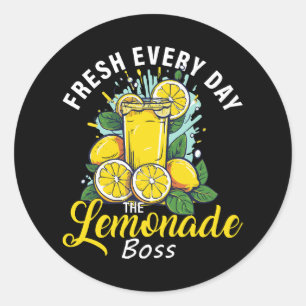 Pegatina Redonda Fresco Todos Los Días El Jefe Lemonade