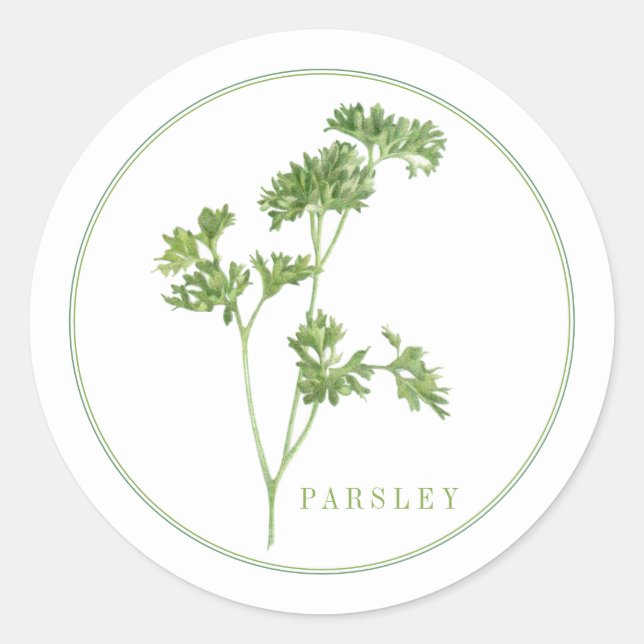 Pegatina Redonda FRESH PARSLEY Pequeños Pegatinas Redondos (Anverso)