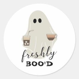 Pegatina Redonda Freshly Boo'd | Halloween Cute Ghost