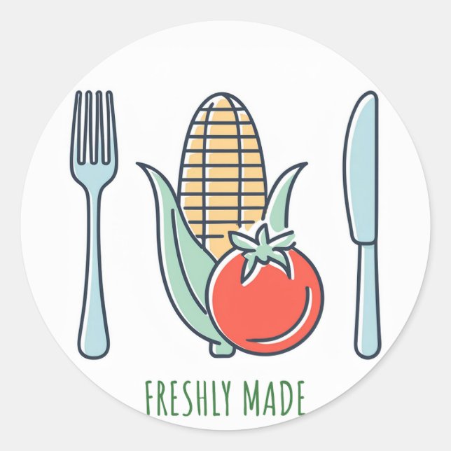 Pegatina Redonda Freshmade (Anverso)