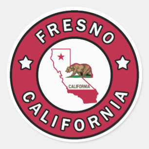Pegatina Redonda Fresno California
