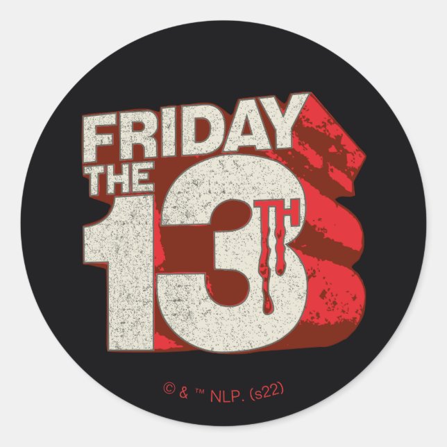 Pegatina Redonda Friday the 13th | Bleeding Stacked 3D Logo (Anverso)