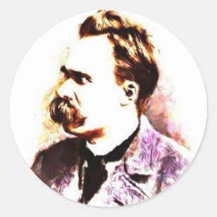 Pegatina Redonda Friedrich Nietzsche