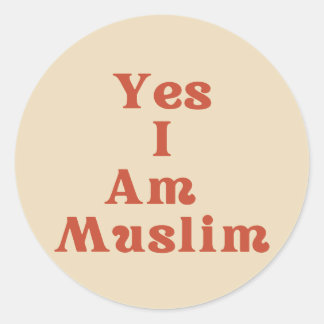 Pegatina Redonda Friendly "Yes I AM Muslim" Identity Sticker