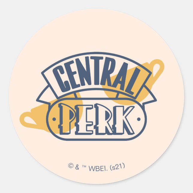 Pegatina Redonda FRIENDS™ | Central Perk (Anverso)