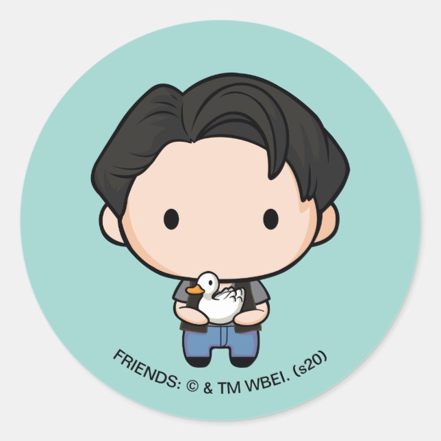 Pegatina Redonda FRIENDS™ | Joey Chibi (Anverso)