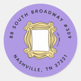 Pegatina Redonda FRIENDS™ | Marco de cumpleaños con mirilla Direcci