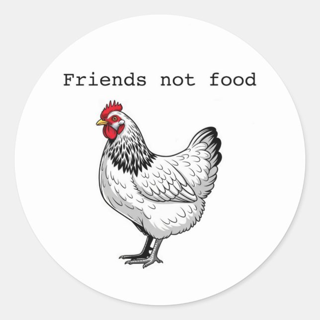 Pegatina Redonda Friends not food sticker (Anverso)