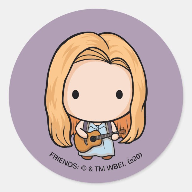Pegatina Redonda FRIENDS™ | Phoebe Chibi (Anverso)