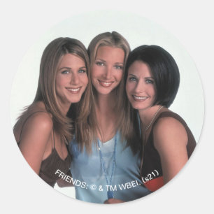 Pegatina Redonda FRIENDS™ Rachel, Phoebe y Monica