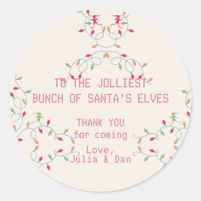 Pegatina Redonda Friendsmas Jolly Navidades Bunch Fiesta de vacacio (Anverso)