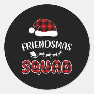Pegatina Redonda Friendsmas Squad Funny Xmas Light Family Mateo