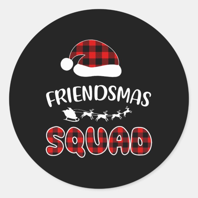 Pegatina Redonda Friendsmas Squad Funny Xmas Light Family Mateo (Anverso)