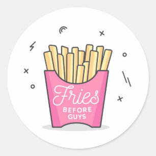 Pegatina Redonda Fries Antes Que Los Chicos