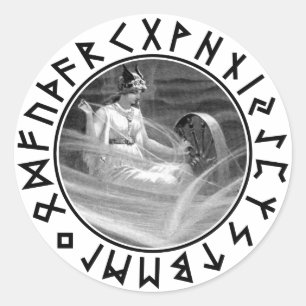 Pegatina Redonda Frigg Rune Shield