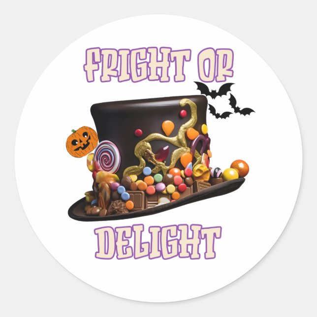 Pegatina Redonda Fright o Delight (Anverso)