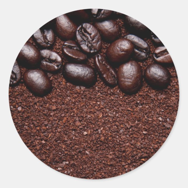 Pegatina Redonda Frijoles para café - Plantillas personalizadas de  (Anverso)