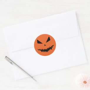 Pegatina Redonda Frio Jack O'Lantern espeluznante Halloween negro n