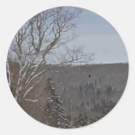 Pegatina Redonda Frío y solitario