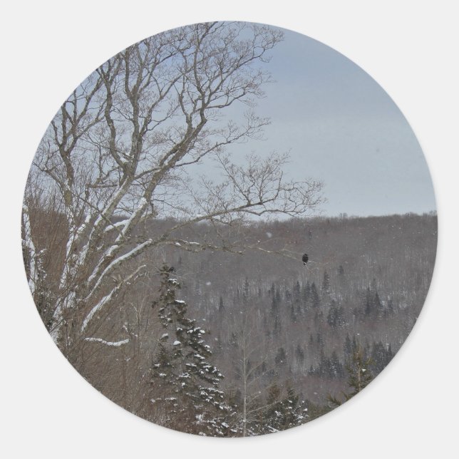 Pegatina Redonda Frío y solitario (Anverso)