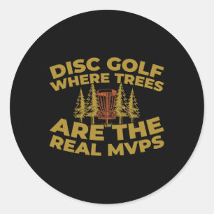 Pegatina Redonda Frisbee de Disc Golf - Árbol de Deporte al Aire Li