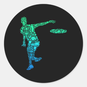 Pegatina Redonda Frisbee de Golf para Hombres y Niños