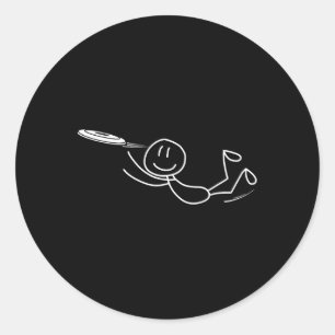 Pegatina Redonda Frisbee Stickman Disc Golf Divertido Ultimate Fris