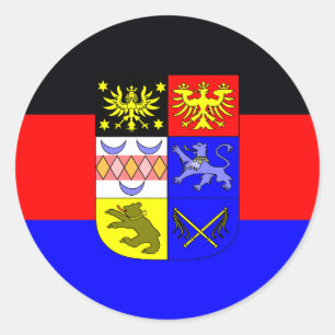 Pegatina Redonda Frisia del este, bandera