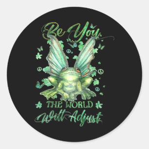Pegatina Redonda Frog Be You El Mundo Ajustará St Patricks Day