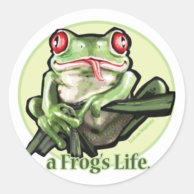Pegatina Redonda frog_life_zazzle1 (Anverso)