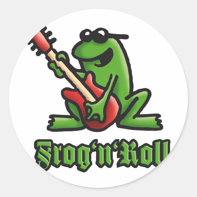 Pegatina Redonda frog ruedas a n (Anverso)