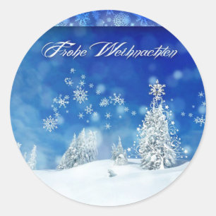 Pegatina Redonda Frohe Weihnachten