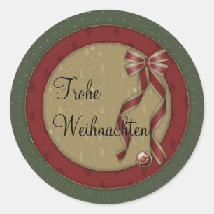 Pegatina Redonda Frohe Weihnachten