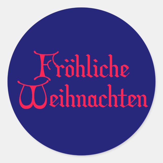 Pegatina Redonda fröhliche Weihnachten (Anverso)
