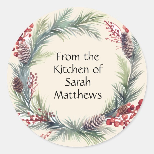 Pegatina Redonda From the kitchen of stickers (Anverso)