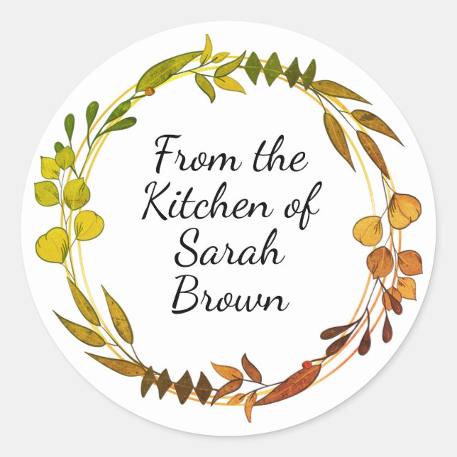 Pegatina Redonda From the kitchen of stickers (Anverso)