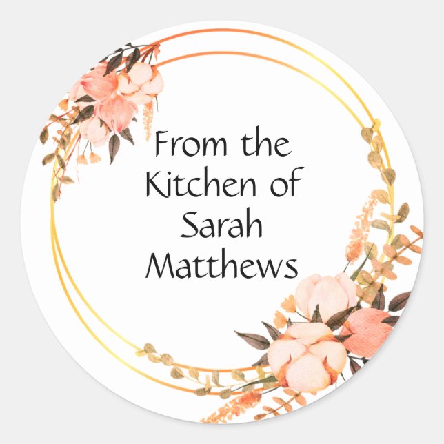 Pegatina Redonda From the kitchen of stickers (Anverso)