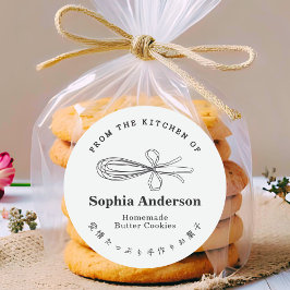 Pegatina Redonda From the Kitchen of Whisk Baking Utensil Minimal