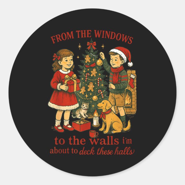 Pegatina Redonda From The Windows To The Walls Christmas Fun  (Anverso)