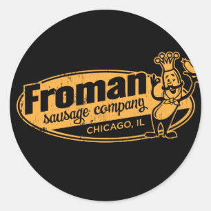 Pegatina Redonda Froman Sausage co chicago illinois