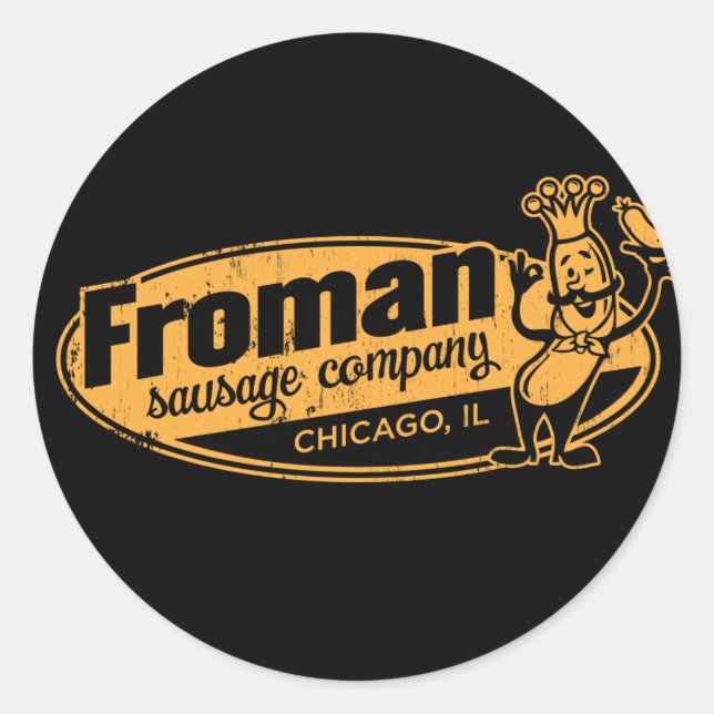 Pegatina Redonda Froman Sausage co chicago illinois (Anverso)