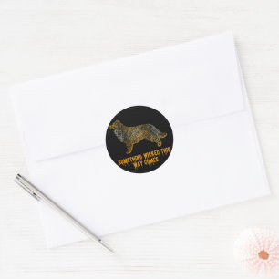 Pegatina Redonda Frontera Collie Dog Silhouette Fun Halloween