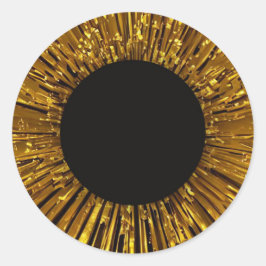 Pegatina Redonda Frontera dorada