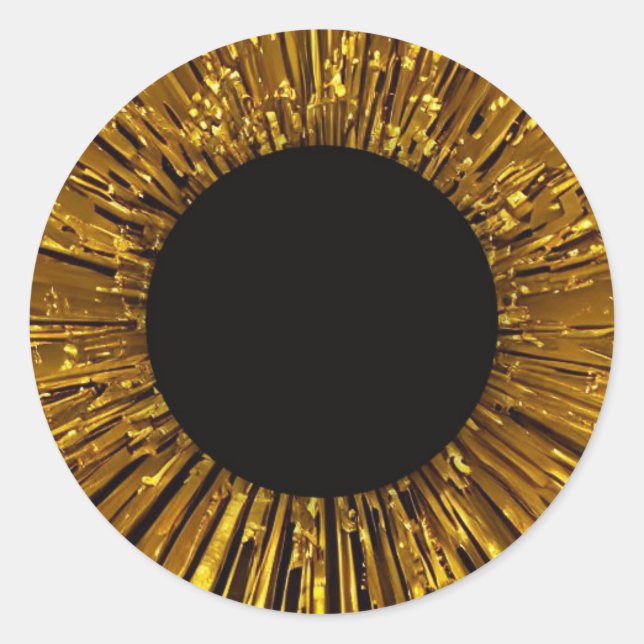 Pegatina Redonda Frontera dorada (Anverso)