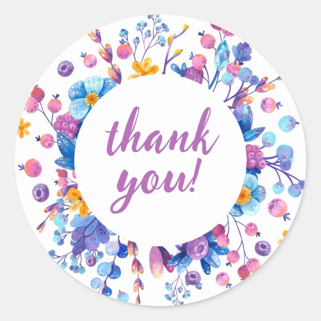 Pegatina Redonda Frost Berry Winter Fiesta (Anverso)