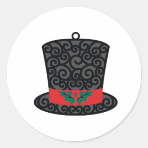 Pegatina Redonda Frosty El Gorra Snowman